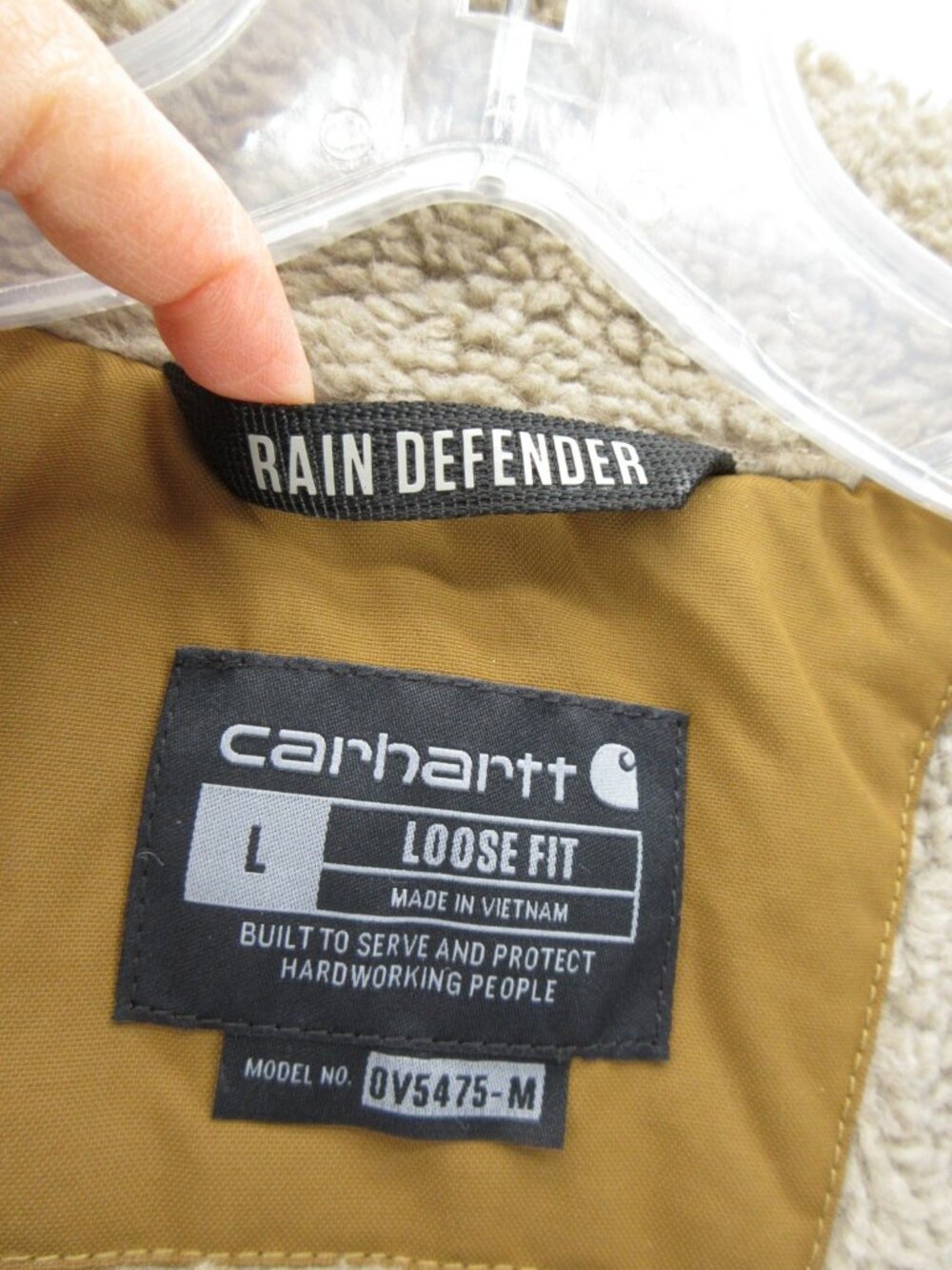 Carhartt Vest Large Rain Defender Puffer Sherpa Lined Loose Fit Jacket - Picture 12 of 14